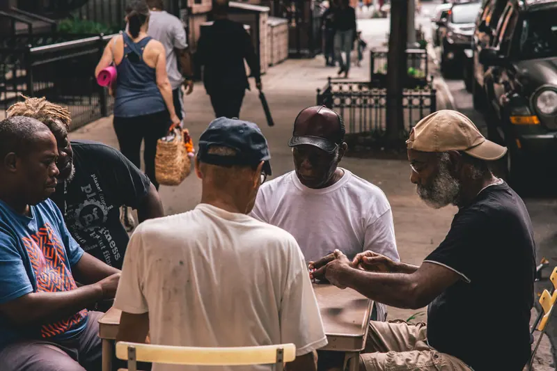 Forty-two at the sidewalk tables