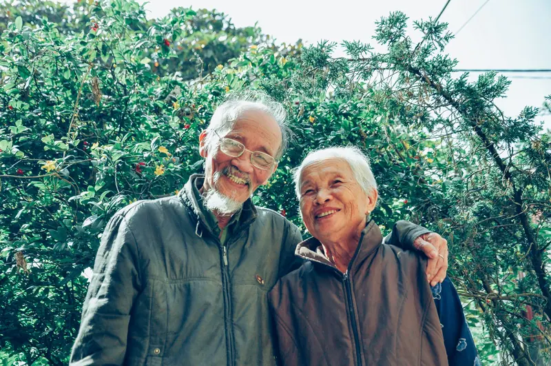 A couple in the garden