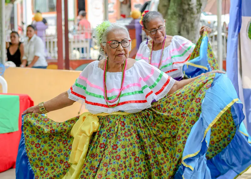 Folklórico dancers visiting for Hispanic Heritage Month