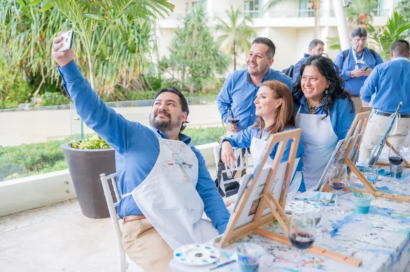 Thursday art studio with a visiting Plaza painter
