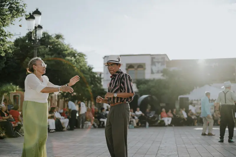 A couple dancing in the sun