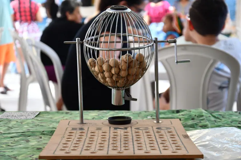 The bingo cage ready for Friday
