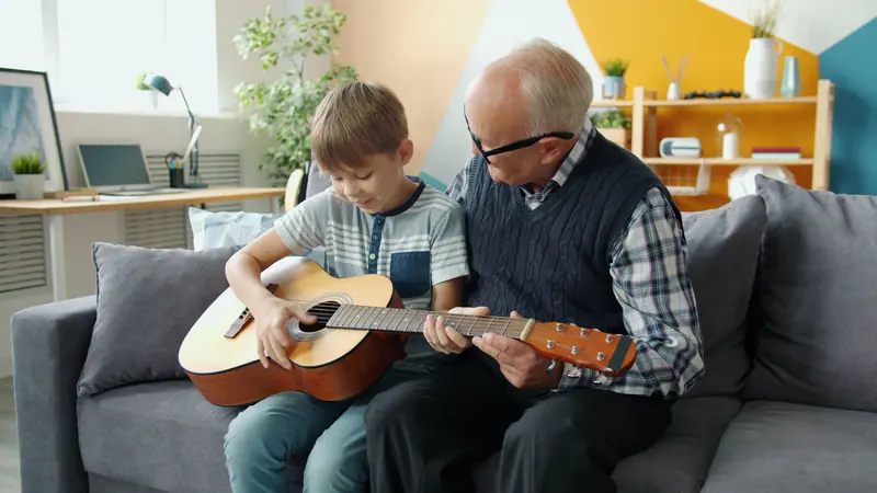 Teaching a grandson a chord progression