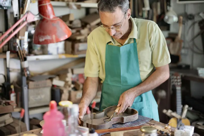 A member at the woodcarving bench