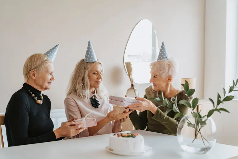 Party hats and cake