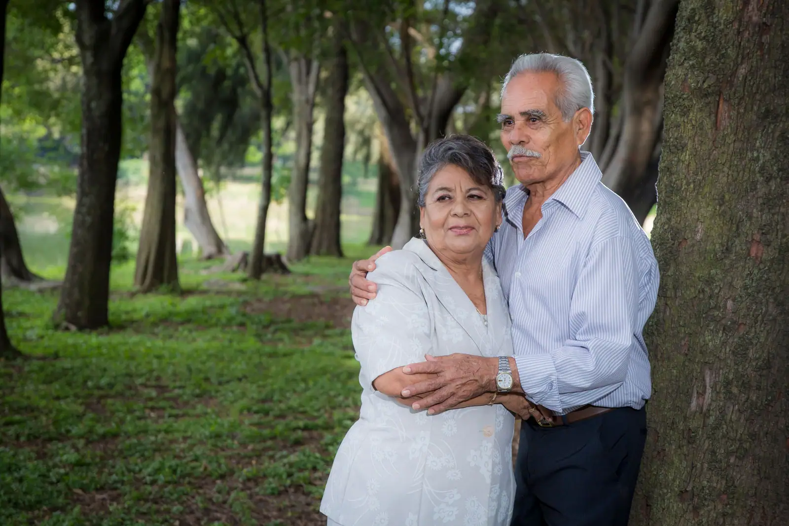 A couple under the pecan trees