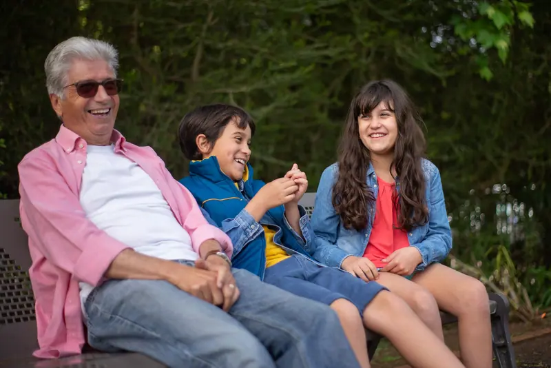 Grandkids visiting on a social day