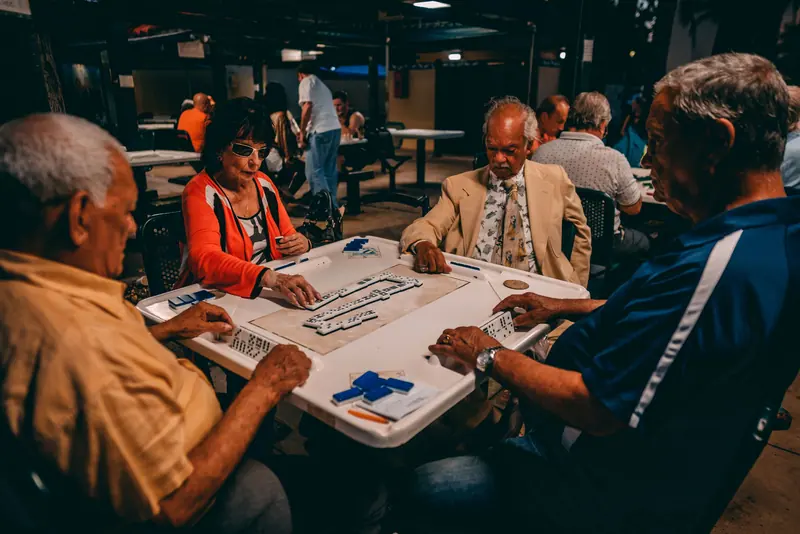 Mahjong at the pavilion
