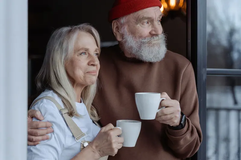 Coffee on the porch, side by side