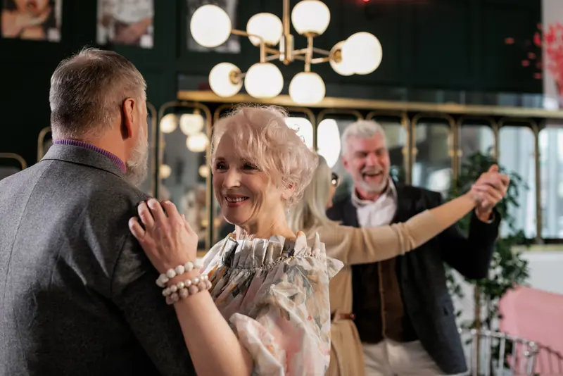 Residents dancing at the Saturday supper club