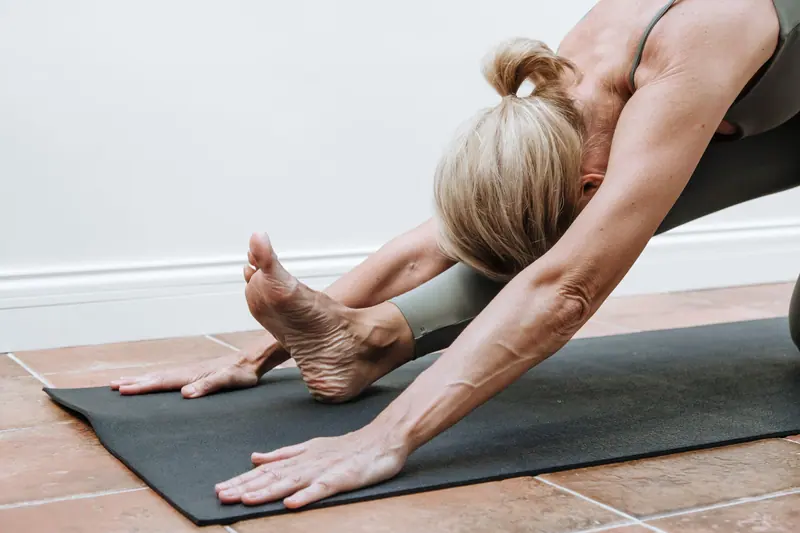 A wellness class stretch