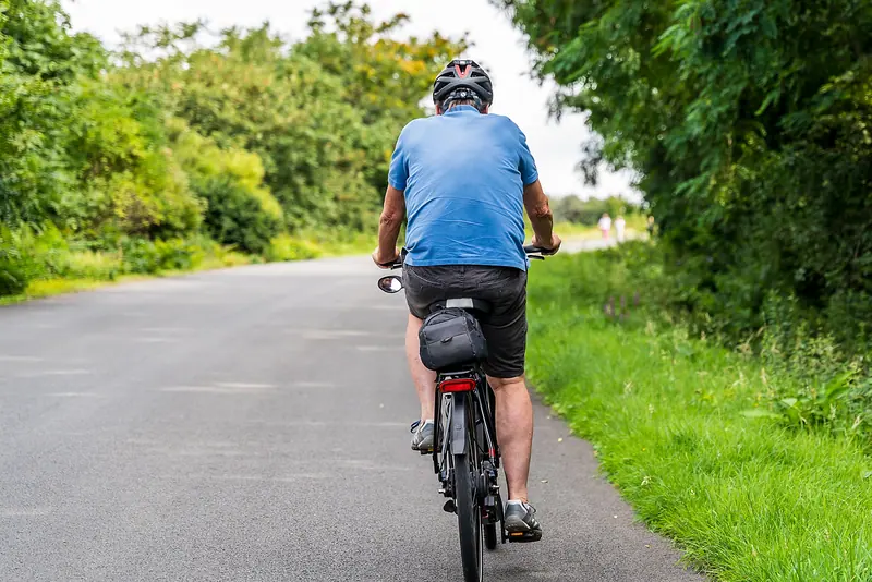 A resident biking the county road