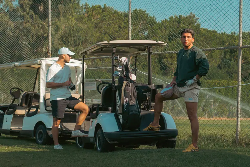Two friends on the golf course