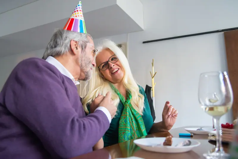 A couple celebrating at a party