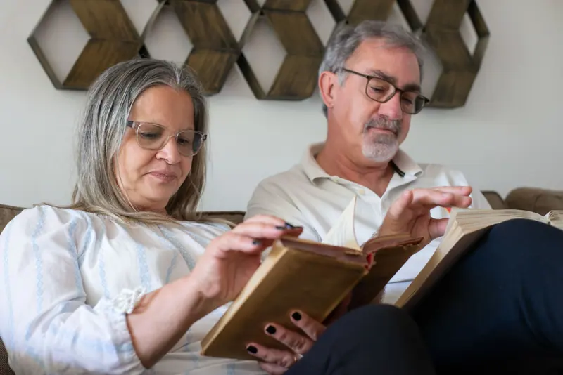 A couple reading together