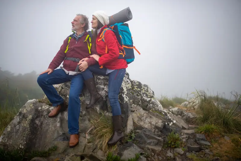 A misty morning hike
