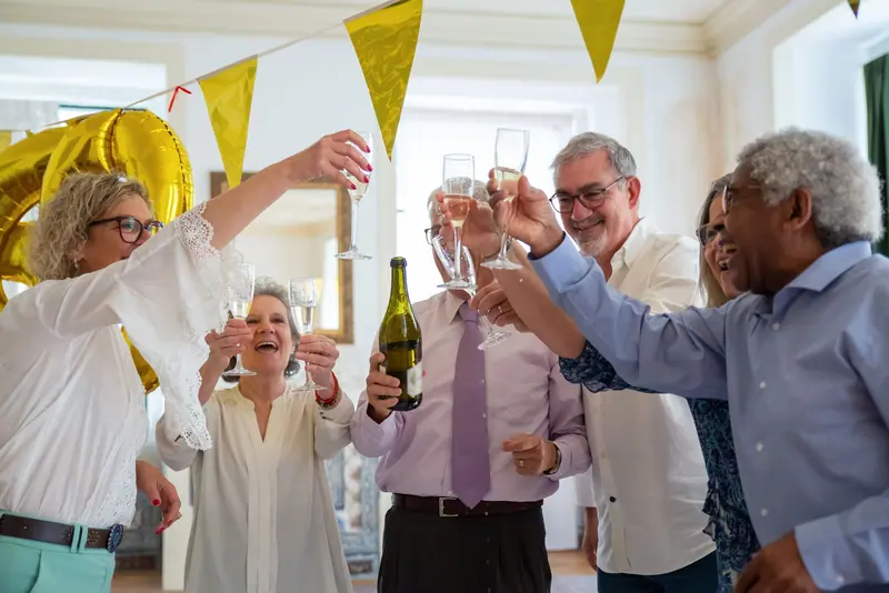 Friends toasting with champagne