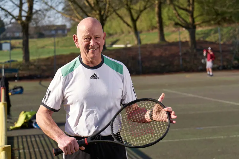 A resident after a tennis match