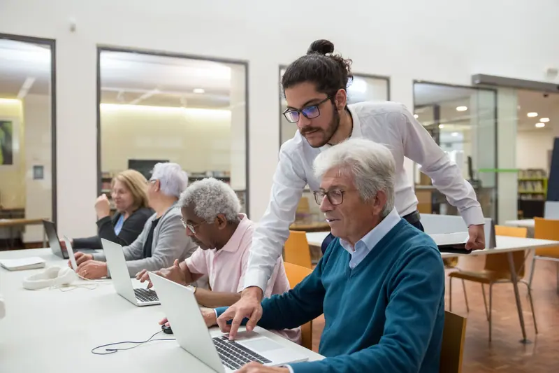 The weekly technology class in the library