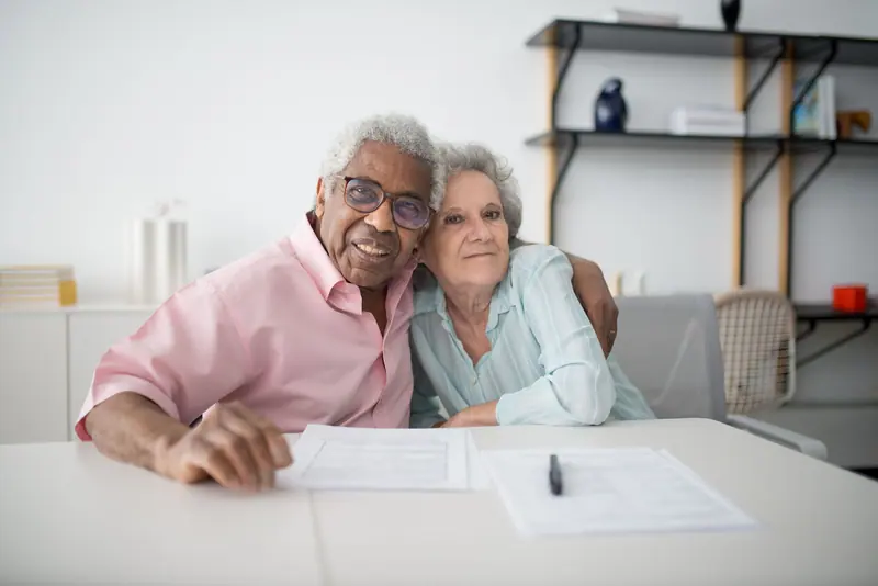 A couple looking over the Sunday dinner menu together