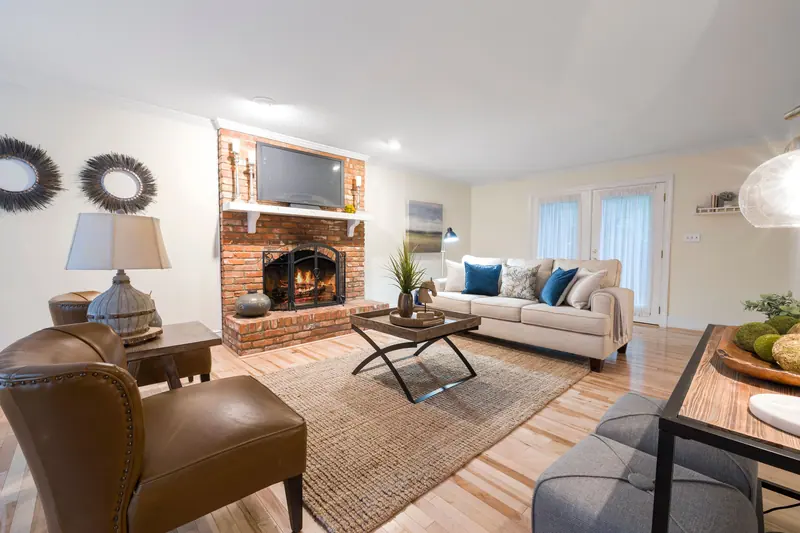 The fireside lounge off the library