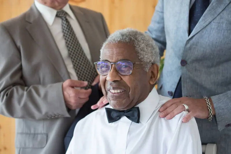 A resident at a family wedding