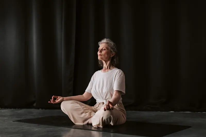 A resident meditating