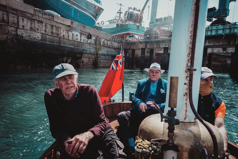 Two residents out on a boat ride
