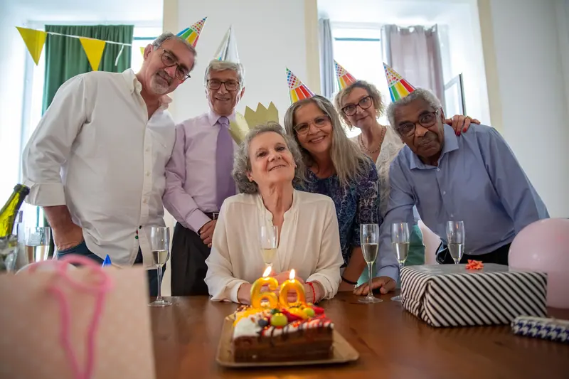 Friends gathered for a resident's birthday