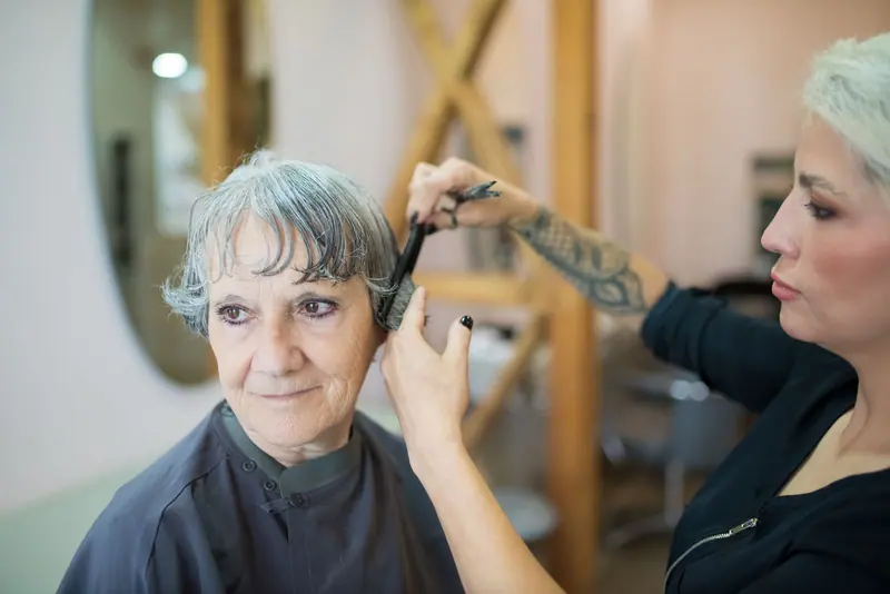 A resident getting a trim on Tuesday
