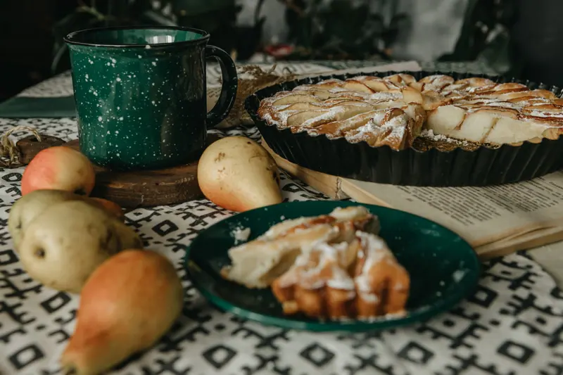 An apple and pear tart from the baking club
