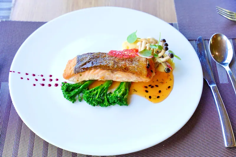 Seared salmon from tonight's menu