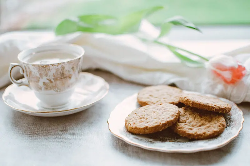 Afternoon tea and oatmeal cookies