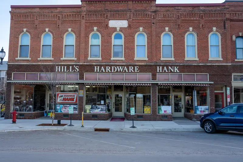 The old brick hardware store on the square