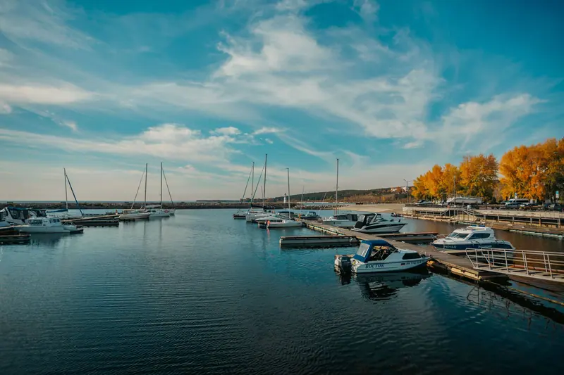 The marina on a clear fall afternoon
