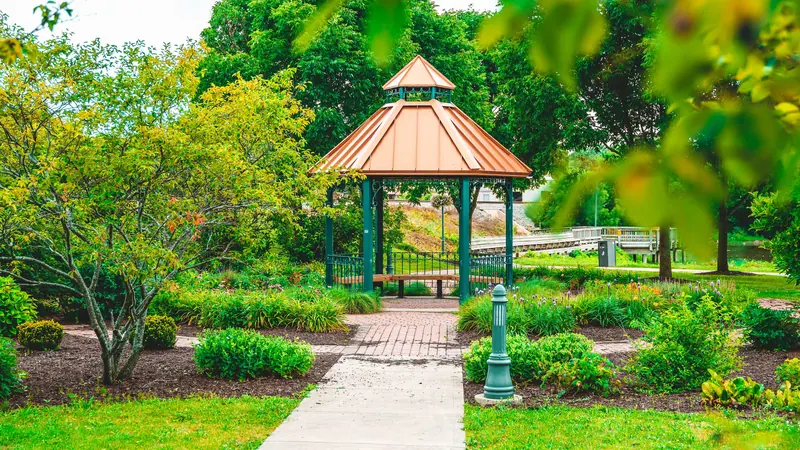 The gazebo at the end of the trail spur