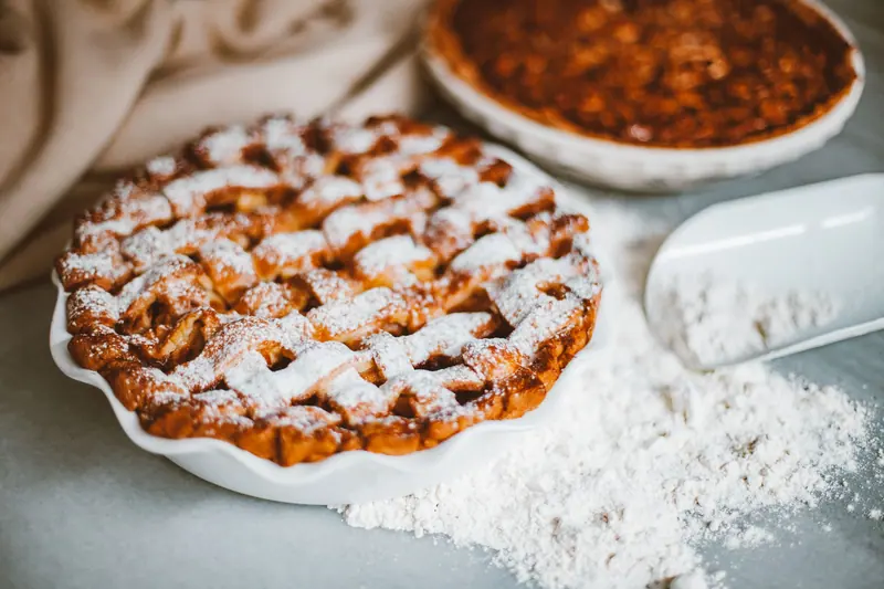 Pecan and lattice pies cooling for Sunday