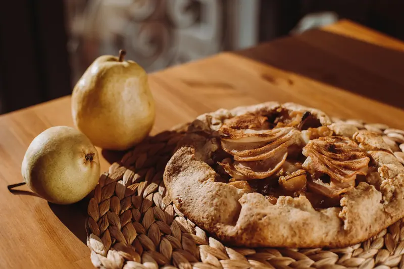 A pear galette fresh from the summer kitchen