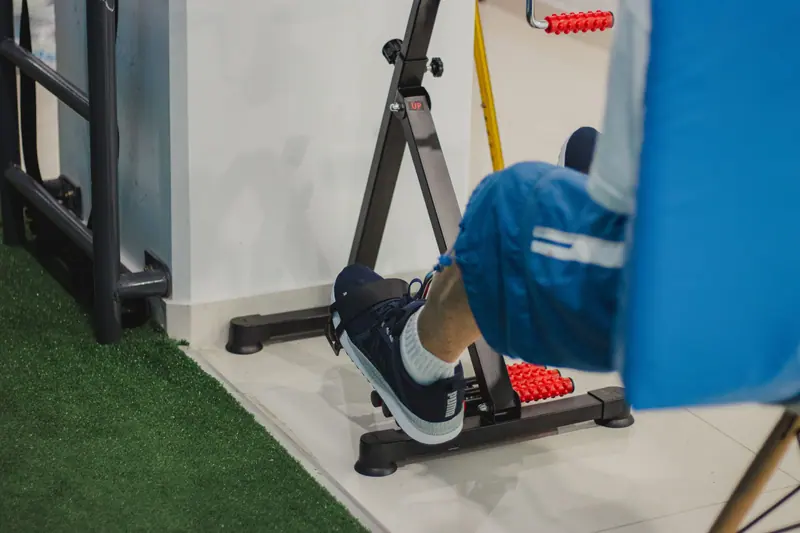 The recumbent bike in the therapy gym