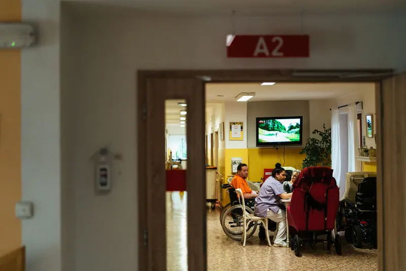 The day room just past the A-hall doors