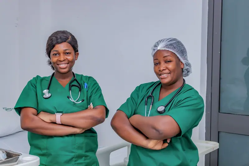 Two of our nurses, ready for the day shift