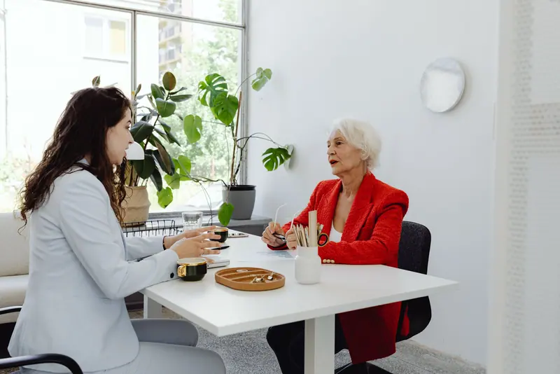 A care conference with a patient