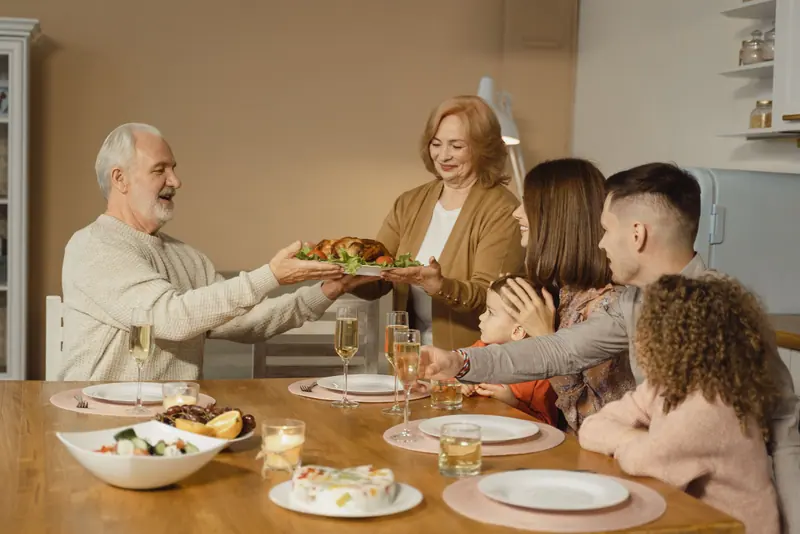 Family gathered for Thanksgiving