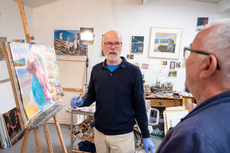 An afternoon painting lesson with a visiting artist