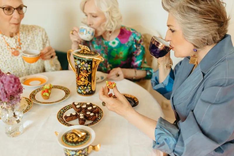 The Thursday tea party in the parlor